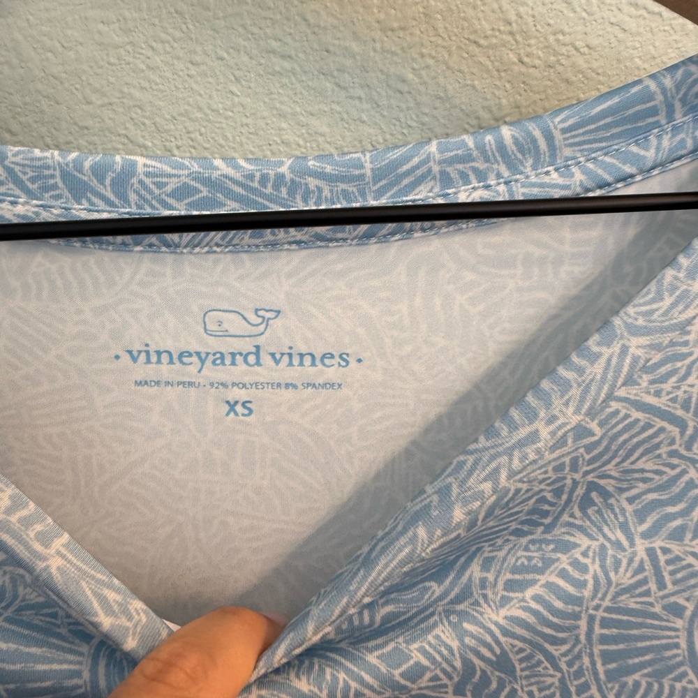 Vineyard Vines Sankaty Side Tie Dress Jake blue print size xs - Picture 4 of 5